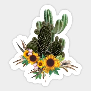 Succulents plants and sunflowers Sticker